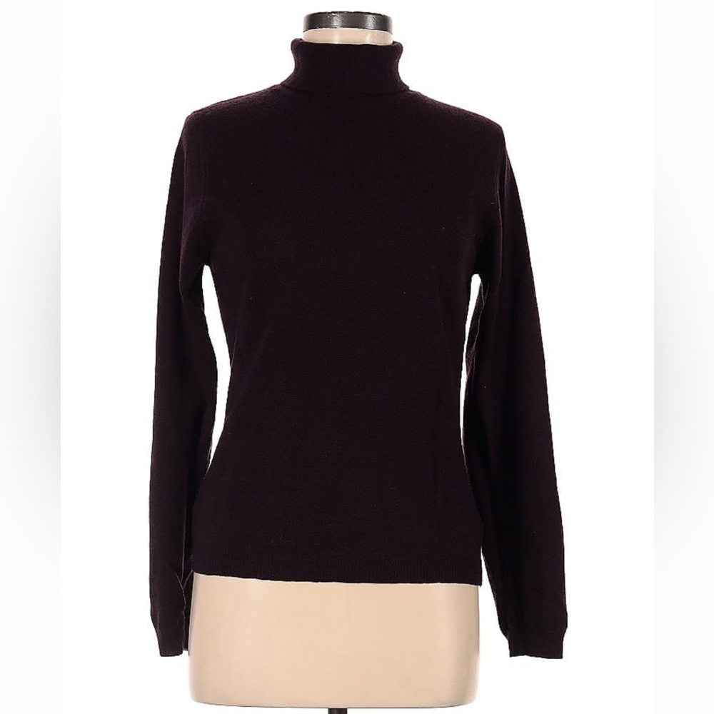100% Wool Woolmark Turtleneck Sweater Sweatshirt Pullover Long Sleeve Top Size M